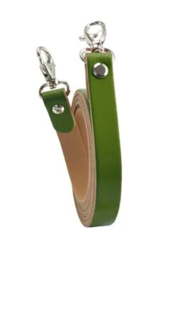 Riemen Schultertasche Leder Karabinerhaken Ringe Olivgrün- Miyako