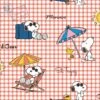 Cretonne Kids Snoopy Am Strand Gingham Rot