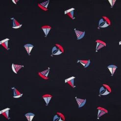 Baumwolljersey Segelboote Marineblau