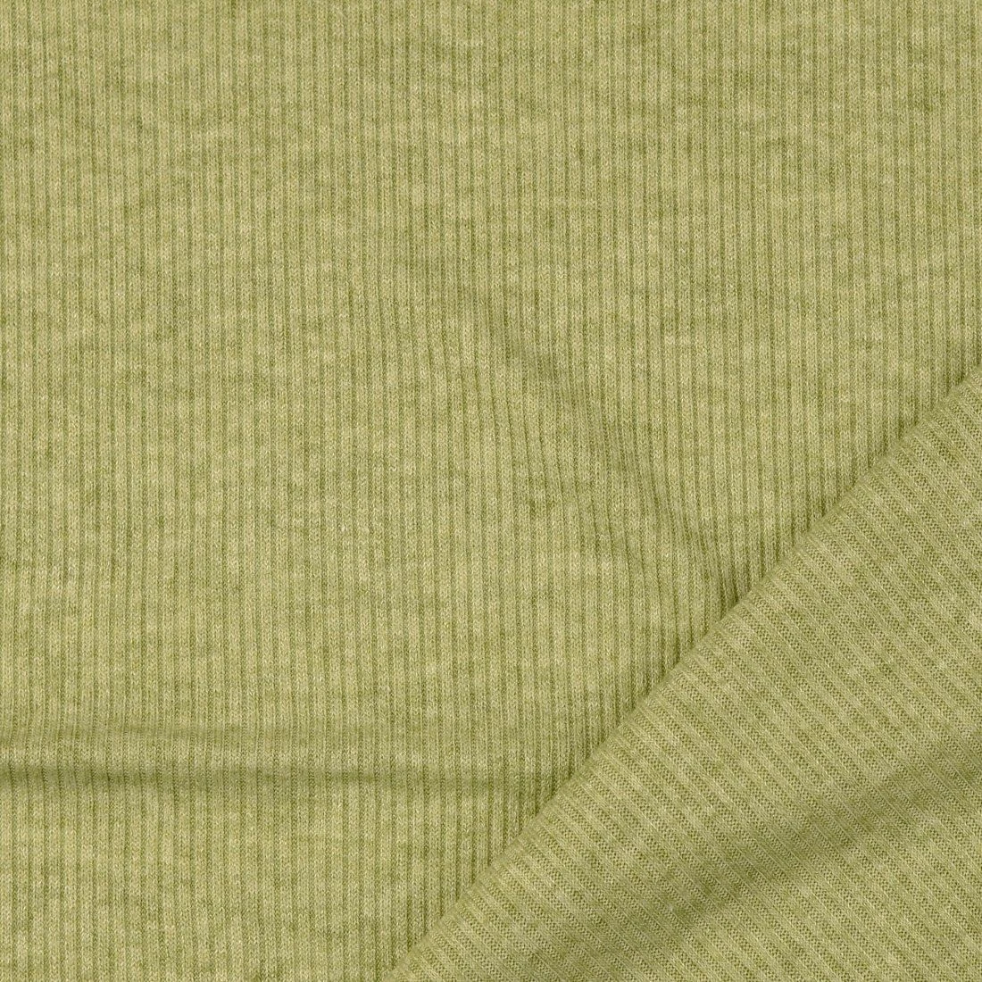 Jersey Strick Viskose Fein Gerippt Anisgrün 3 Jersey Strick Viskose Fein Gerippt Anisgrün – Bild 3