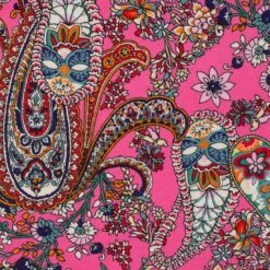 Viskosejersey Paisley Rosa