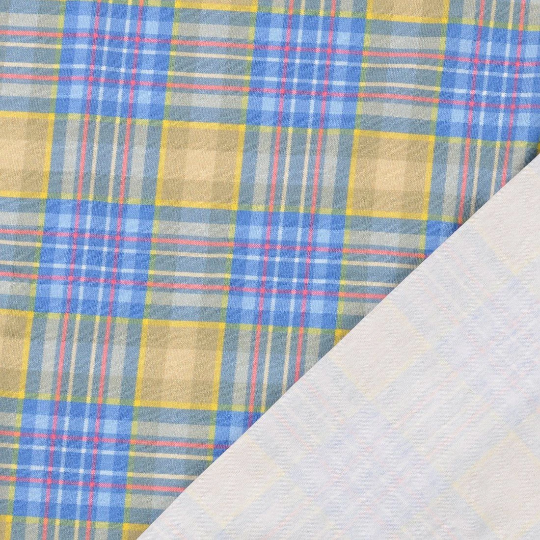 Jersey Digital Print Stretch Tartan Blau 3 Jersey Digital Print Stretch Tartan Blau – Bild 3