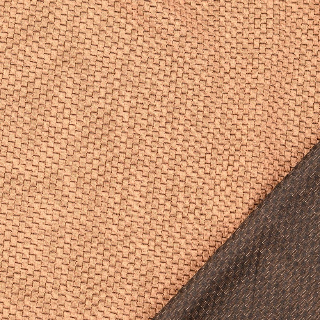 Strickstoff Bubble Polyester Viskose Beige Dunkel 3 Strickstoff Bubble Polyester Viskose Beige Dunkel – Bild 3