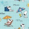 Cretonne Kids Snoopy Am Strand Gingham Türkis