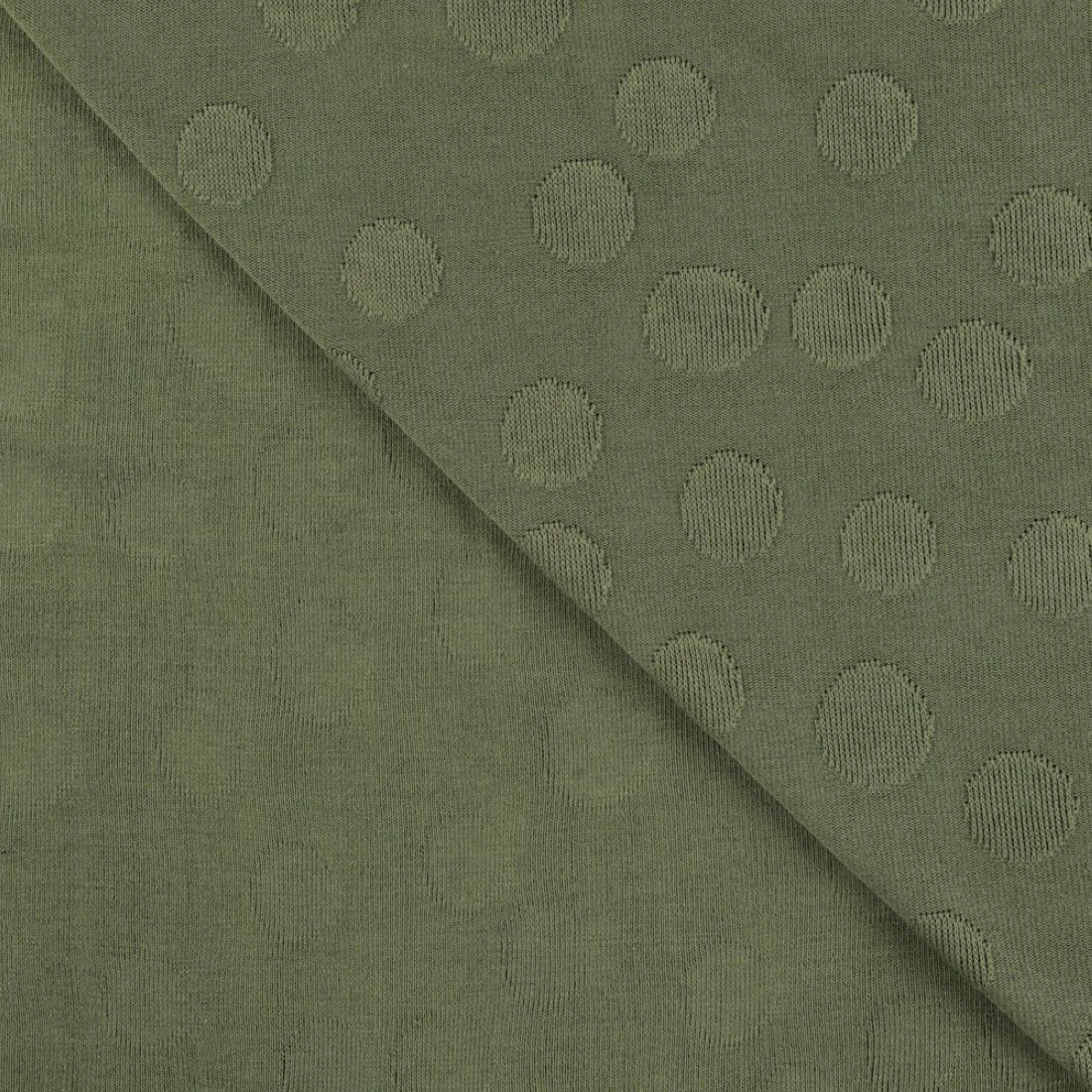 Jersey Große Punkte Khaki-grün 3 Jersey Große Punkte Khaki-grün – Bild 3