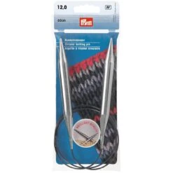 Prym Rundstricknadeln, 80cm, 12,00mm, Silberfarbig