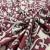 Viskosejersey-Stoff Mit Arabischem Muster In Ecru Und Rot