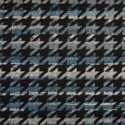 Jacquard-Jersey Hahnentritt Blau Grau