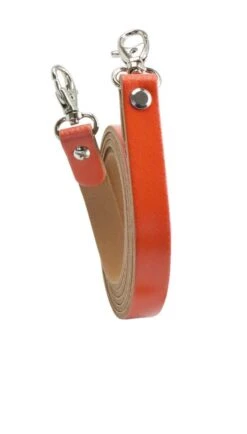 Riemen Schultertasche Leder Karabinerhaken Ringe Orange- Miyako
