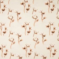 Jersey Baumwolle Blumen Ecru