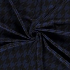 Jersey Milano Polyester Hahnenfuß Blau Schwarz