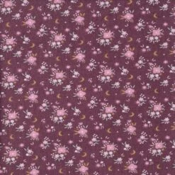 Jersey Baumwolle Mondblumen Himbeerfarbe