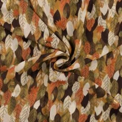 Jersey Polyester Blumen Golden Braun