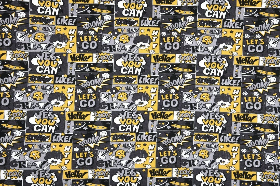 Baumwolljersey Comic Pop Grau 5 Baumwolljersey Comic Pop Grau – Bild 5