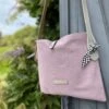 Nähset Tasche Noya Stoff Lila Vichy Weißer Griff 125 Cm - Miyako