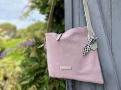 Nähset Tasche Noya Stoff Lila Vichy Weißer Griff 125 Cm - Miyako