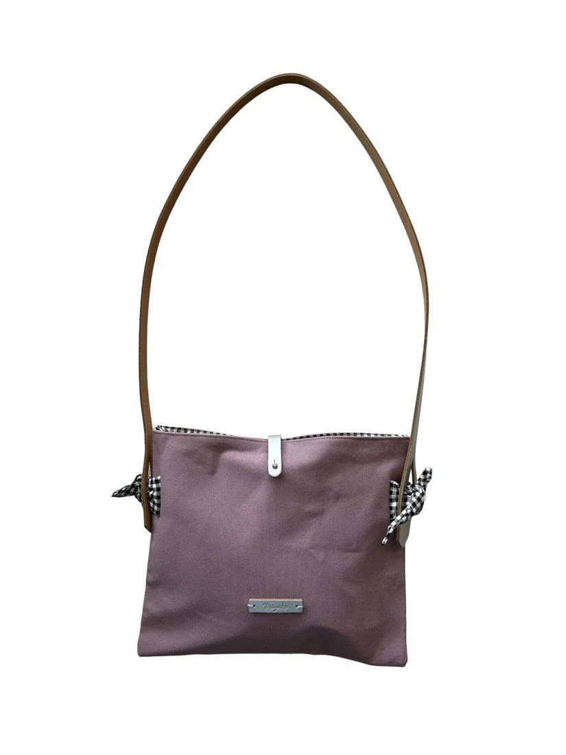 Nähset Tasche Noya Stoff Lila Vichy Weißer Griff 125 Cm - Miyako 2 Nähset Tasche Noya Stoff Lila Vichy Weißer Griff 125 Cm - Miyako – Bild 2