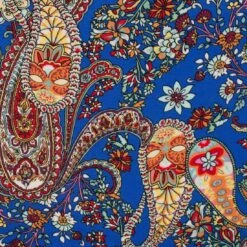 Viskosejersey Paisley Blau