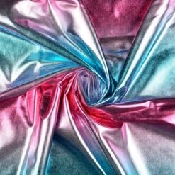 Glänzender Jerseystoff Rosa Blau