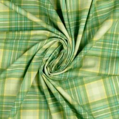 Jersey Digital Print Stretch Tartan Grün