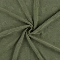 Jersey Große Punkte Khaki-grün