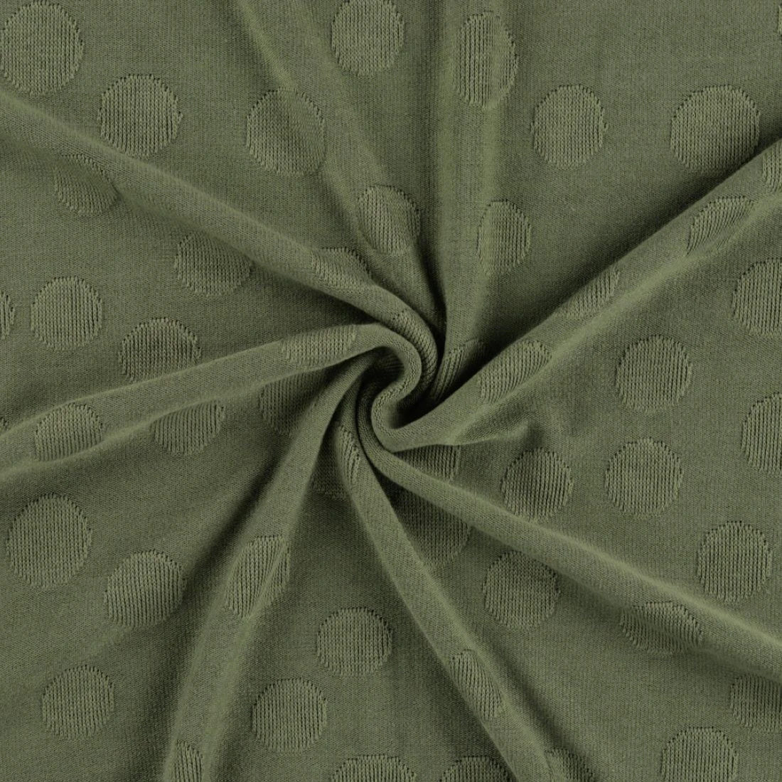 Jersey Große Punkte Khaki-grün 1 Jersey Große Punkte Khaki-grün