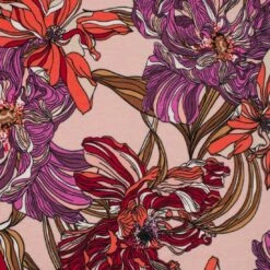 Viskosejersey Blumen Hellrosa