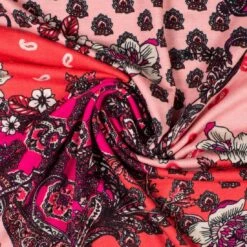 Baumwolljersey Bandana Rosa/Orange