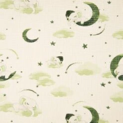 Jersey Baumwolle Geprägt Ecru Elefanten Grün