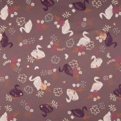 Baumwolljersey Schwäne Malve