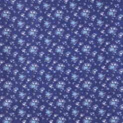 Baumwolljersey Mit Blauen Mondblumenmuster