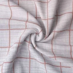 Musselin Karos Rosa Braun