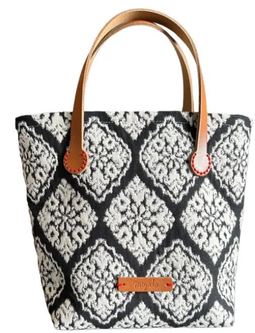 Nähset Jacquard-Tasche Schwarz Riemen 45 Cm Kamel - Miyako 2 Nähset Jacquard-Tasche Schwarz Riemen 45 Cm Kamel - Miyako – Bild 2