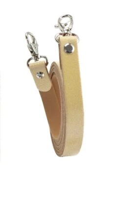 Riemen Schultertasche Leder Karabinerhaken Ringe Goldfarben- Miyako