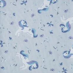 Baumwolljersey Einhorn Perlgrau