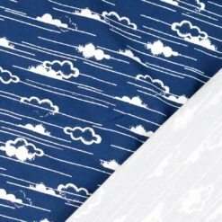 Jersey Bio Baumwolle Wolken Marineblau