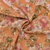 Jersey Polyester Blumen Golden Pfirsichfarben