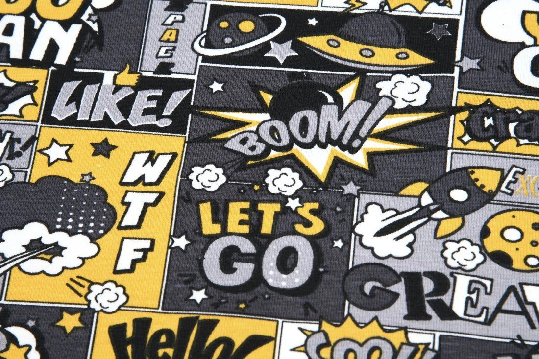 Baumwolljersey Comic Pop Grau 2 Baumwolljersey Comic Pop Grau – Bild 2