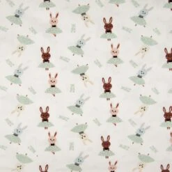 Baumwolljersey Glitzer Hasen Weiß