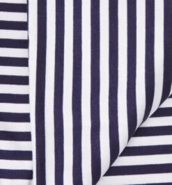Stoffabschnitt 3m Jersey Viskose Sreifen Marineblau Weiß - Promod Couture