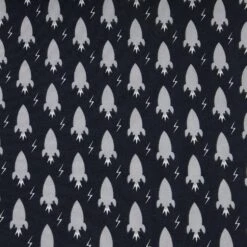 Jersey BaumwolleRaketen In Grau Und Schwarz