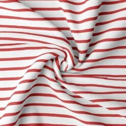 Baumwolljersey Streifen Rot Weiß