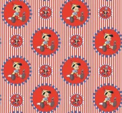 Cretonne Kids Pinocchio Streifen Rot Weiß