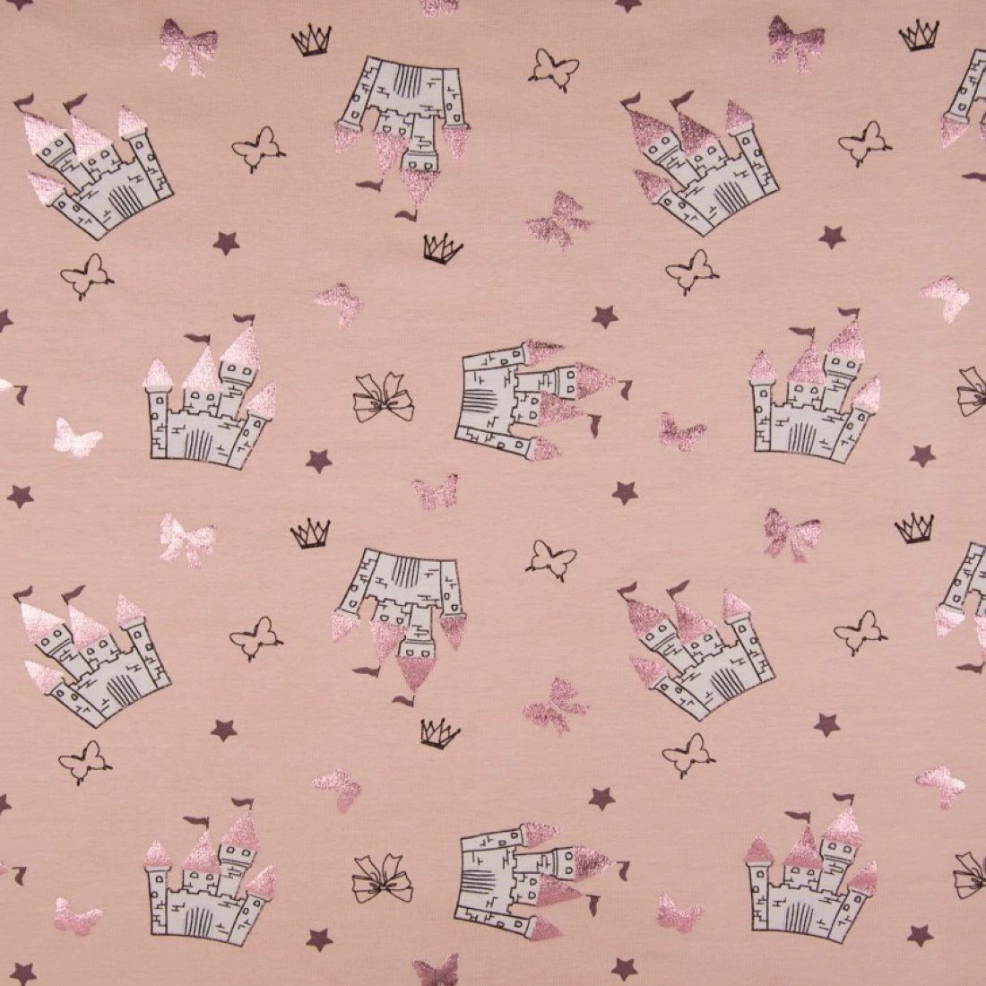 Baumwolljersey Schlösser Blassrosa 1 Baumwolljersey Schlösser Blassrosa