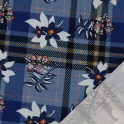 Jersey Baumwolle Tartan Blumen Blau -Nähzubehör Verkäufe 2024 f89063046861583c8e2596681c63357401b785e8 314785 2